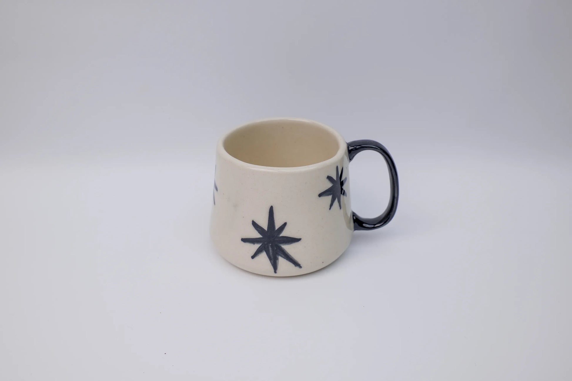Handcrafted Black Flower Ceramic Mug – Tea & Coffee Mug
