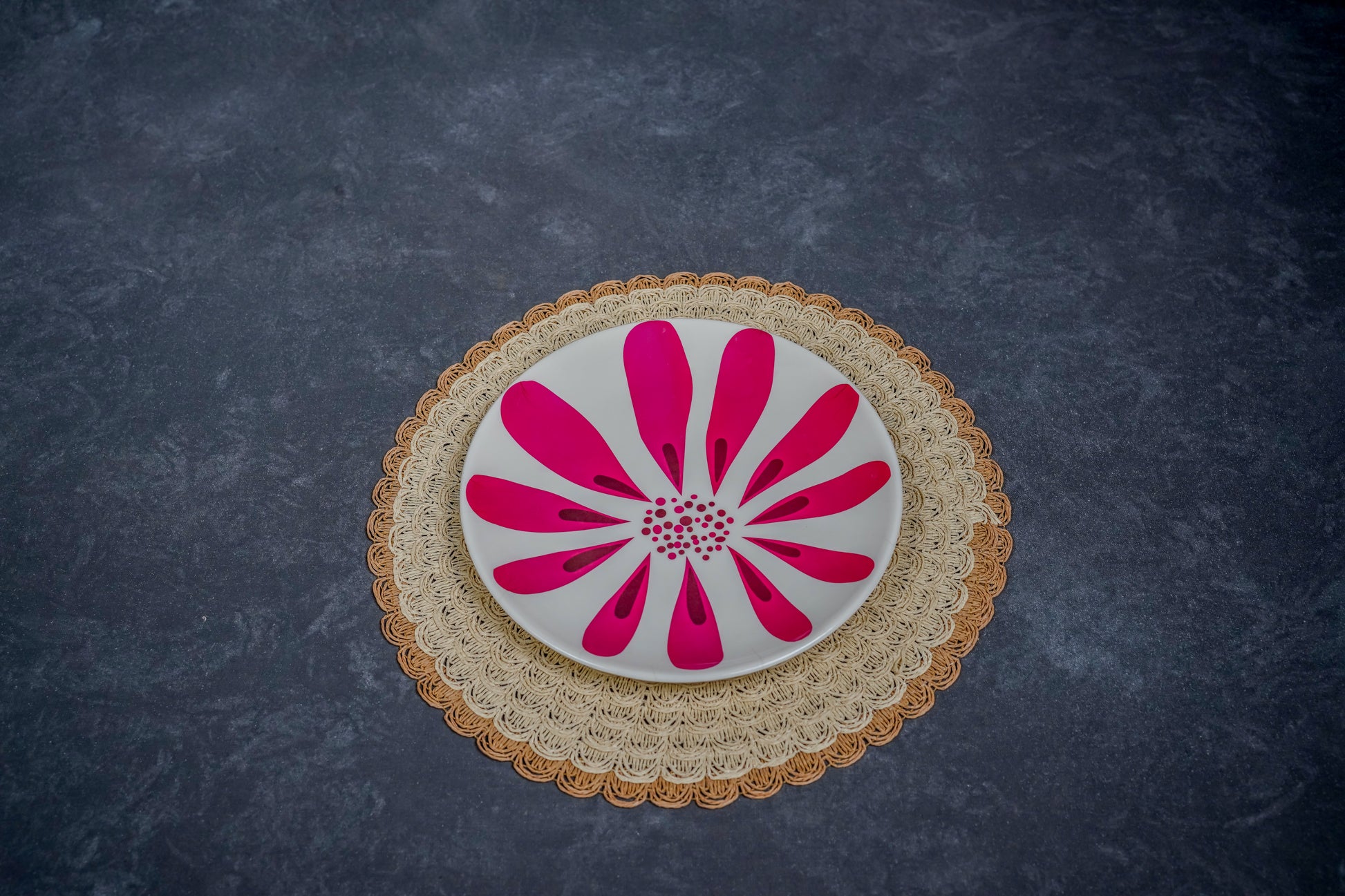 Pink Flower Melamine pack of 12 plates