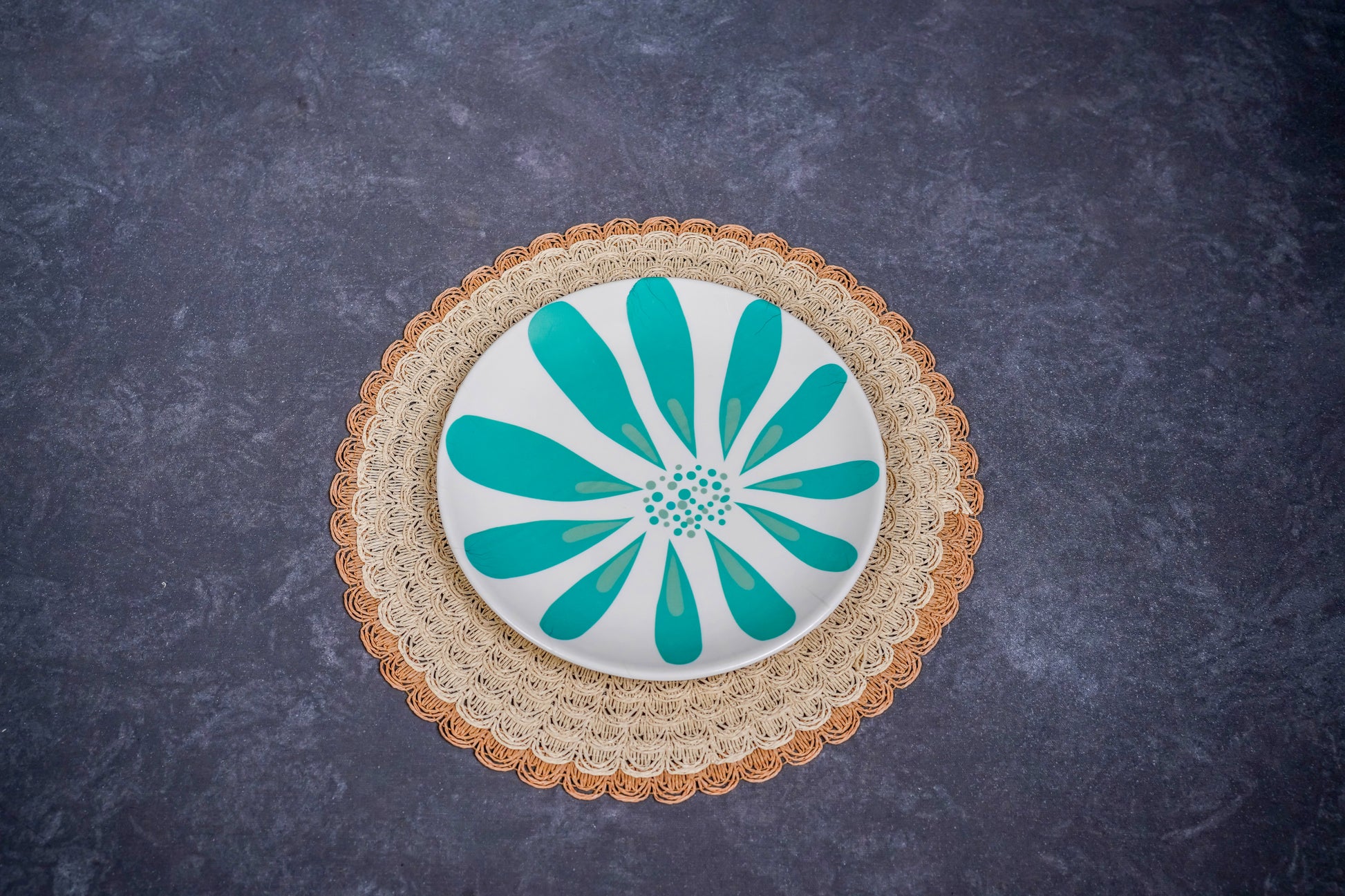 Green Flower Melamine Plates –  pack of 12 plates