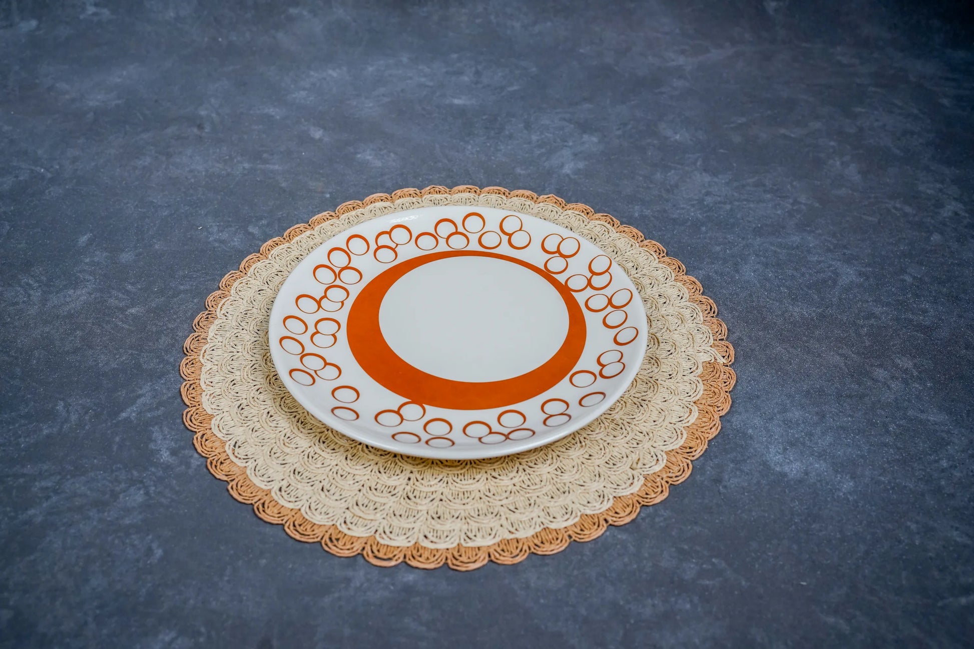 Orange Ring Melamine  pack of 12 plates