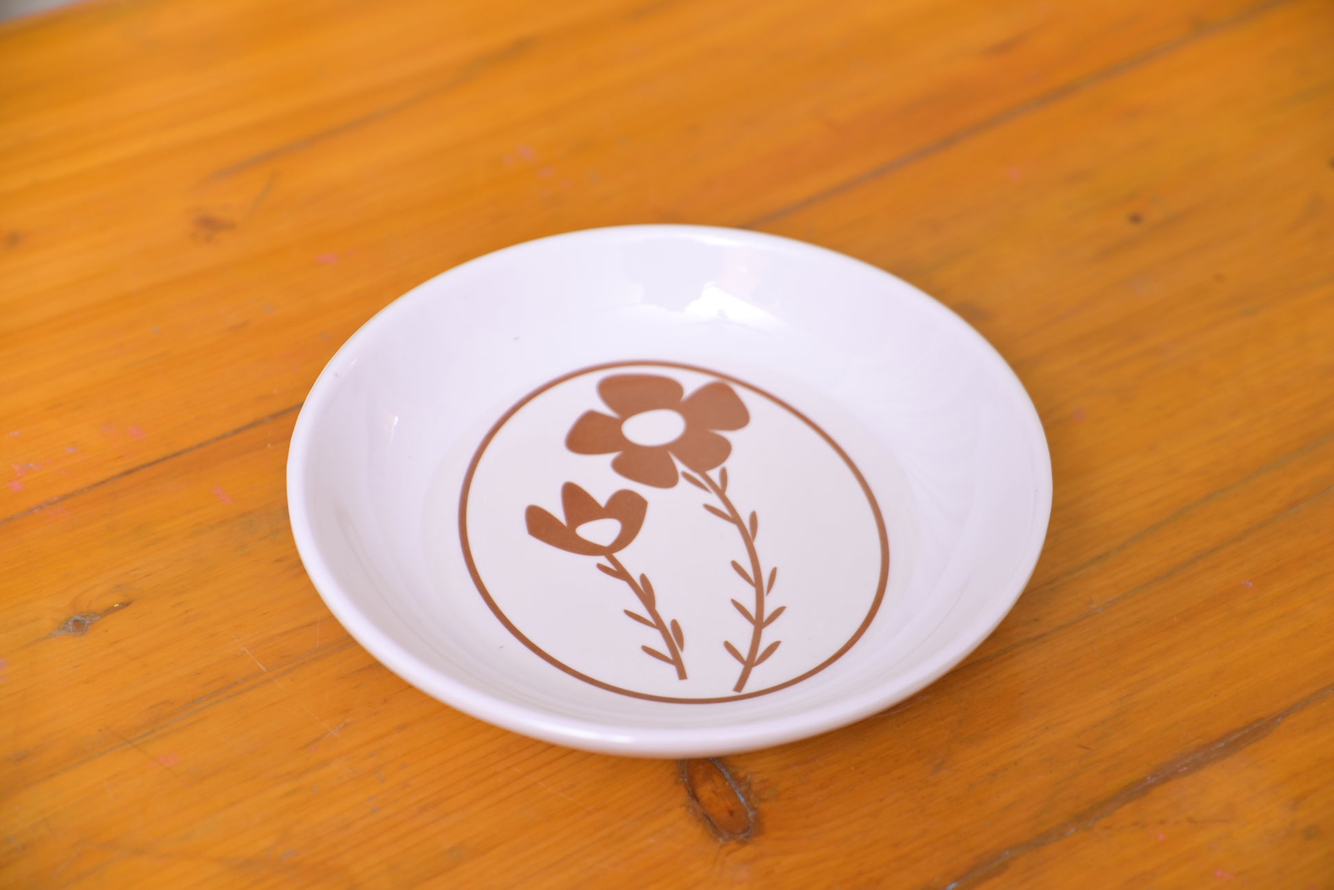 Brown Flower Melamine Deep Plates – pack of 6