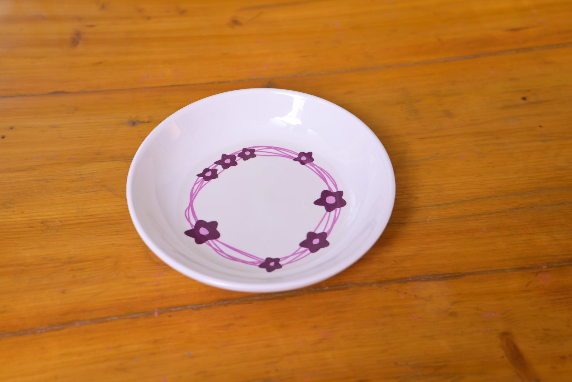 Purple Flower Melamine Deep Plates – pack of 6