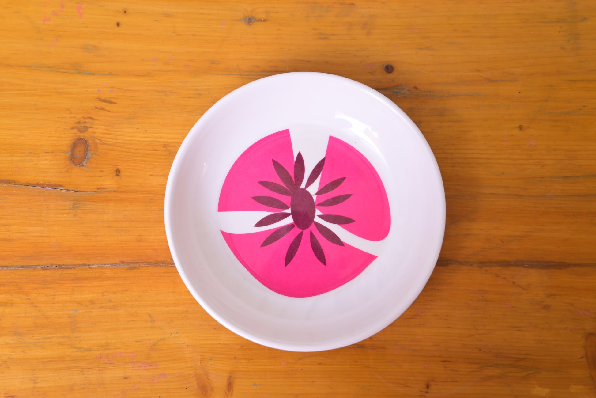 Pink Flower Melamine Deep Plates,  pack of 6 – Kitchen Dinnerware