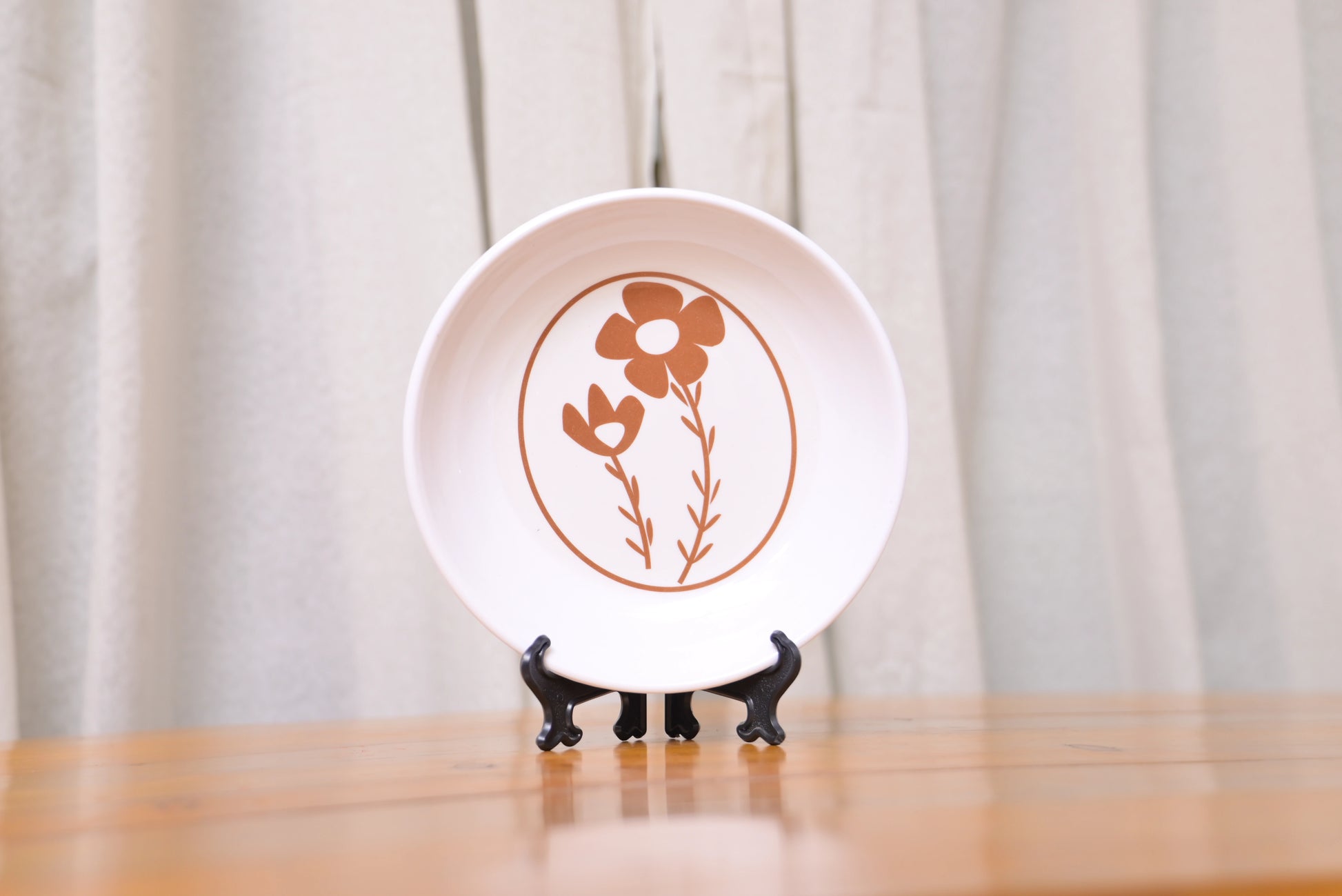Brown Flower Melamine Deep Plates – pack of 6