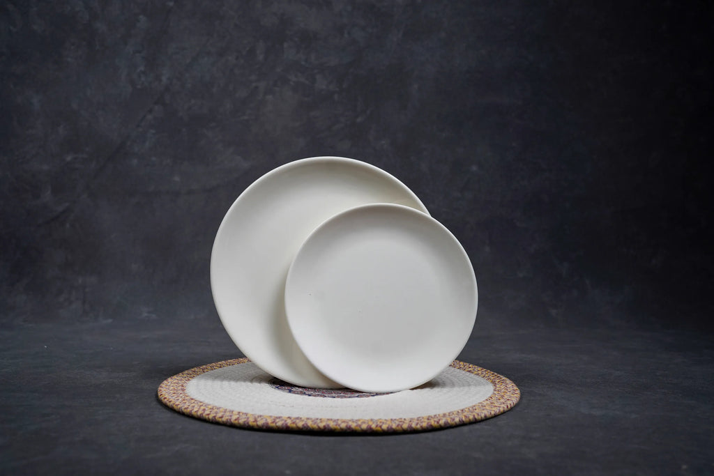 Plain White Melamine Plates_ pack of 12  Plates