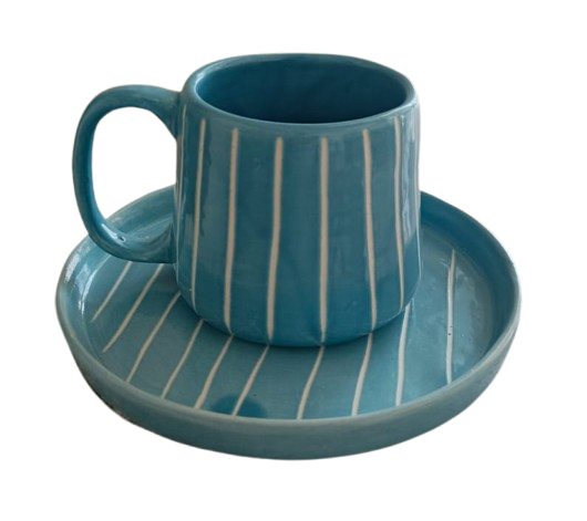 Large Handcrafted Ceramic Mug – Traditional Design
